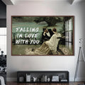 Falling in Love With You Cam tablo – Ceviz Çerçeveli Cam Tablo