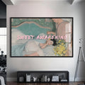 Sweet Awakening Cam tablo – Siyah Çerçeveli Cam Tablo