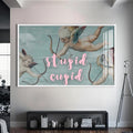 Stupid Cupid Cam tablo – Beyaz Çerçeveli Cam Tablo