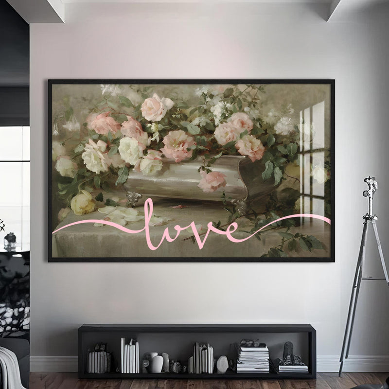 Love Cam tablo – Siyah Çerçeveli Cam Tablo