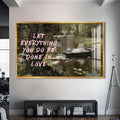 Let everything you do be done in love Cam tablo – Altın Çerçeveli Cam Tablo