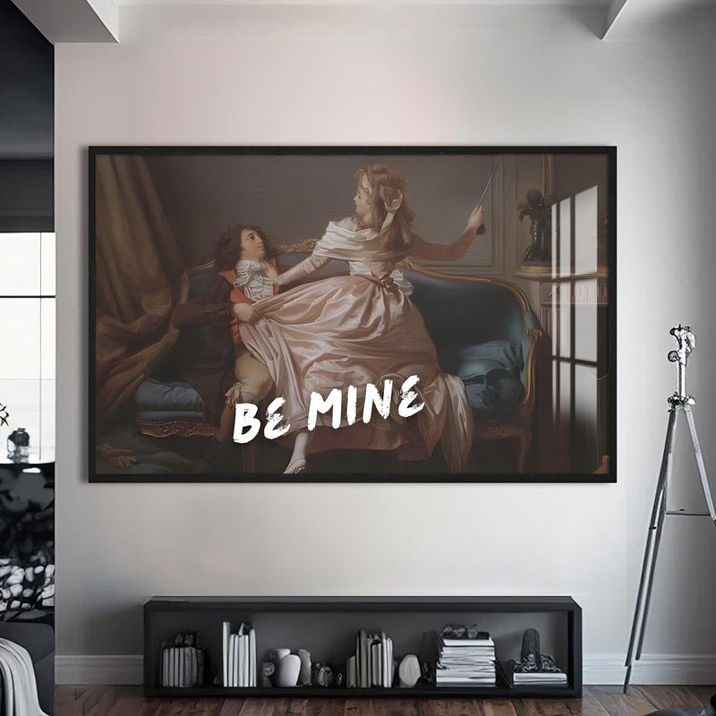 Be Mine Cam tablo – Siyah Çerçeveli Cam Tablo