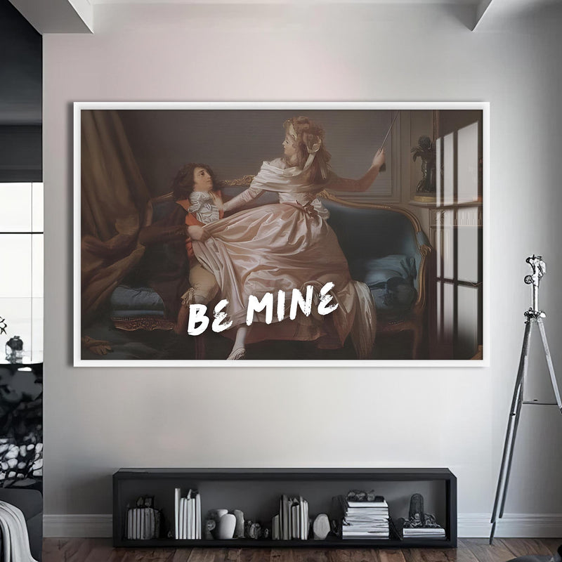 Be Mine Cam tablo – Beyaz Çerçeveli Cam Tablo