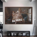 Be Mine Cam tablo – Ceviz Çerçeveli Cam Tablo
