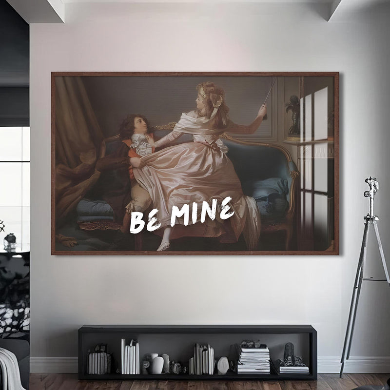 Be Mine Cam tablo – Ceviz Çerçeveli Cam Tablo
