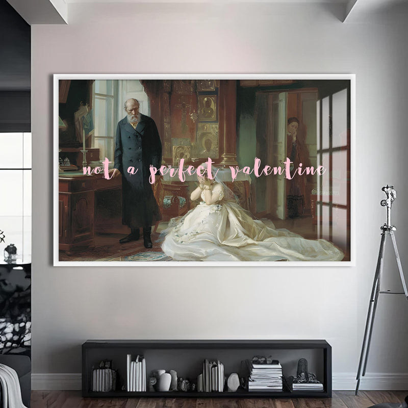 Be Mine Cam tablo – Beyaz Çerçeveli Cam Tablo