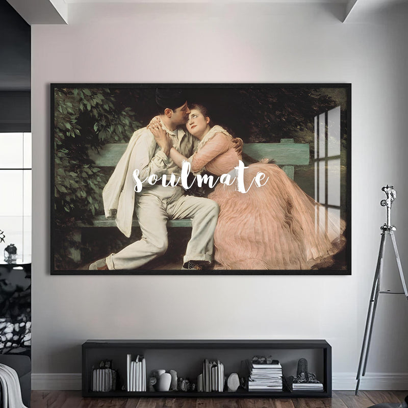 Soulmate Cam tablo – Siyah Çerçeveli Cam Tablo