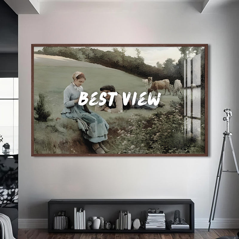 Best View Cam tablo – Ceviz Çerçeveli Cam Tablo