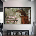 Live More, Laugh Often, Love Much Cam tablo – Siyah Çerçeveli Cam Tablo
