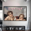 Stupid Cupid Cam tablo – Siyah Çerçeveli Cam Tablo
