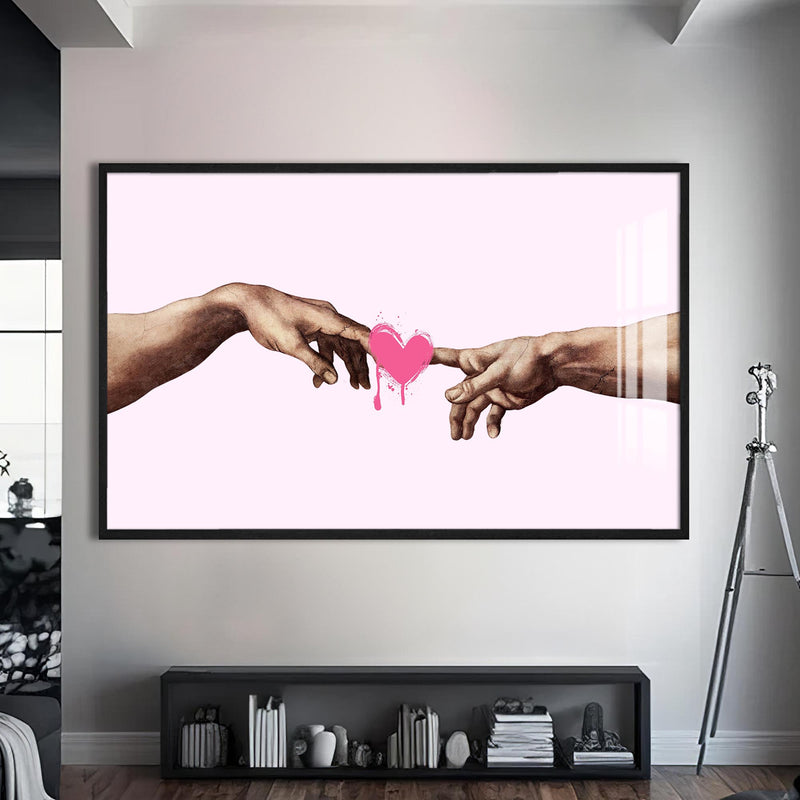 Touch of Love Cam tablo – Siyah Çerçeveli Cam Tablo