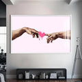 Touch of Love Cam tablo – Beyaz Çerçeveli Cam Tablo