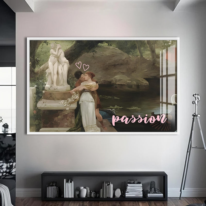 Passion Cam tablo – Beyaz Çerçeveli Cam Tablo