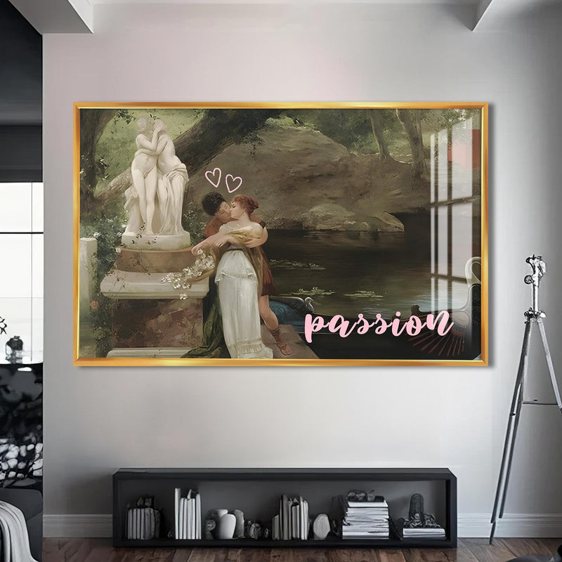 Passion Cam tablo – Altın Çerçeveli Cam Tablo