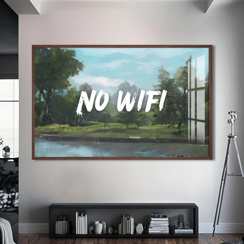 No WiFi Cam tablo – Ceviz Çerçeveli Cam Tablo