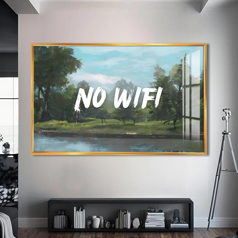 No WiFi Cam tablo – Altın Çerçeveli Cam Tablo