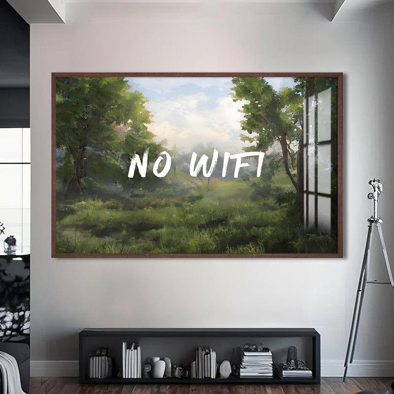 No WiFi Cam tablo – Ceviz Çerçeveli Cam Tablo