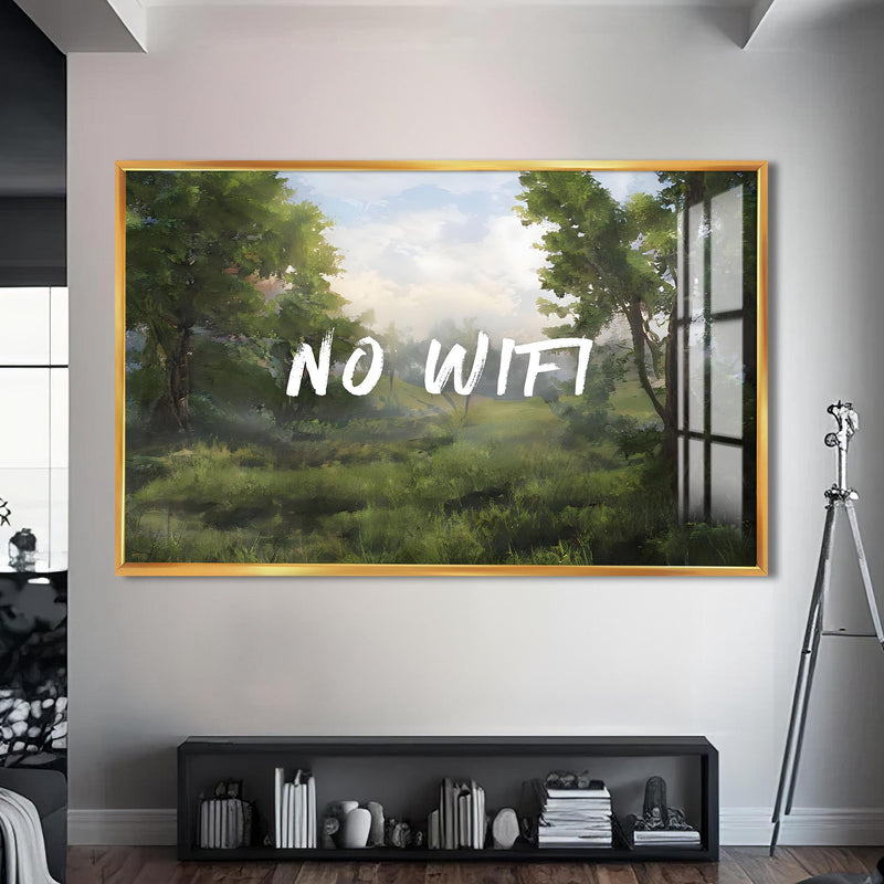 No WiFi Cam tablo – Altın Çerçeveli Cam Tablo