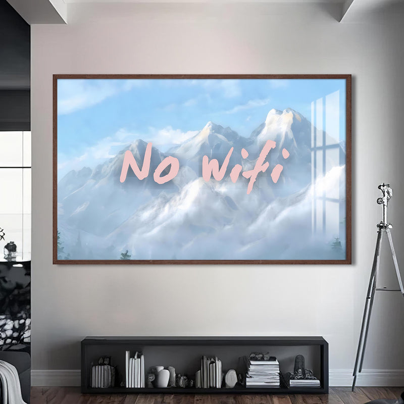 No WiFi Cam tablo – Ceviz Çerçeveli Cam Tablo
