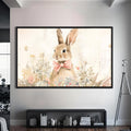 Blossom Bunny Cam tablo – Siyah Çerçeveli Cam Tablo