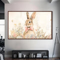 Blossom Bunny Cam tablo – Ceviz Çerçeveli Cam Tablo