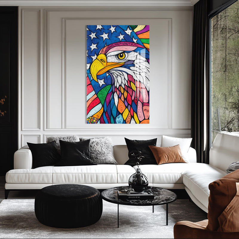 Rengarenk Kartal Cam Tablo – Cam Tablo