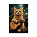 Müzisyen Kedi Cam Tablo – Cam Tablo