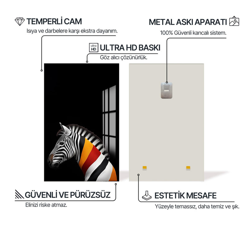 Üzgün Zebra Cam Tablo – Cam Tablo