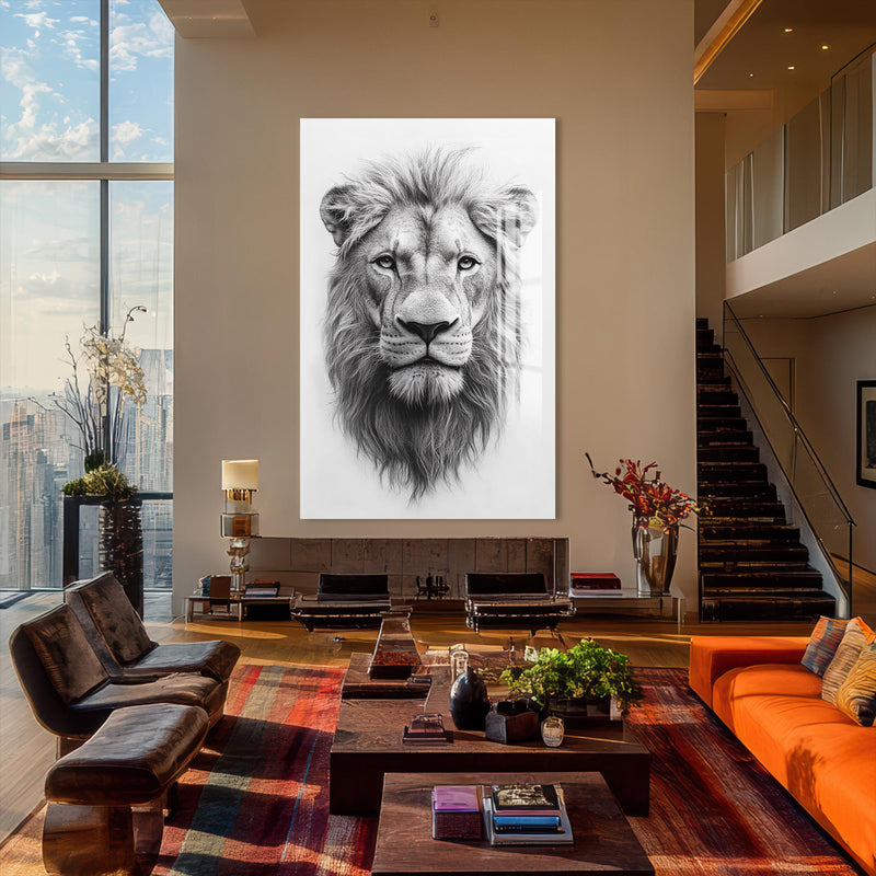 Aslan Portre  Cam Tablo – Cam Tablo