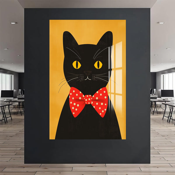 Papyonlu Kedi Cam Tablo