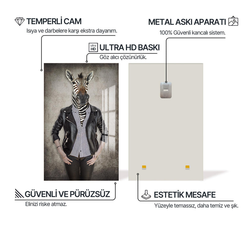 Zebra Kafa Cam Tablo – Cam Tablo