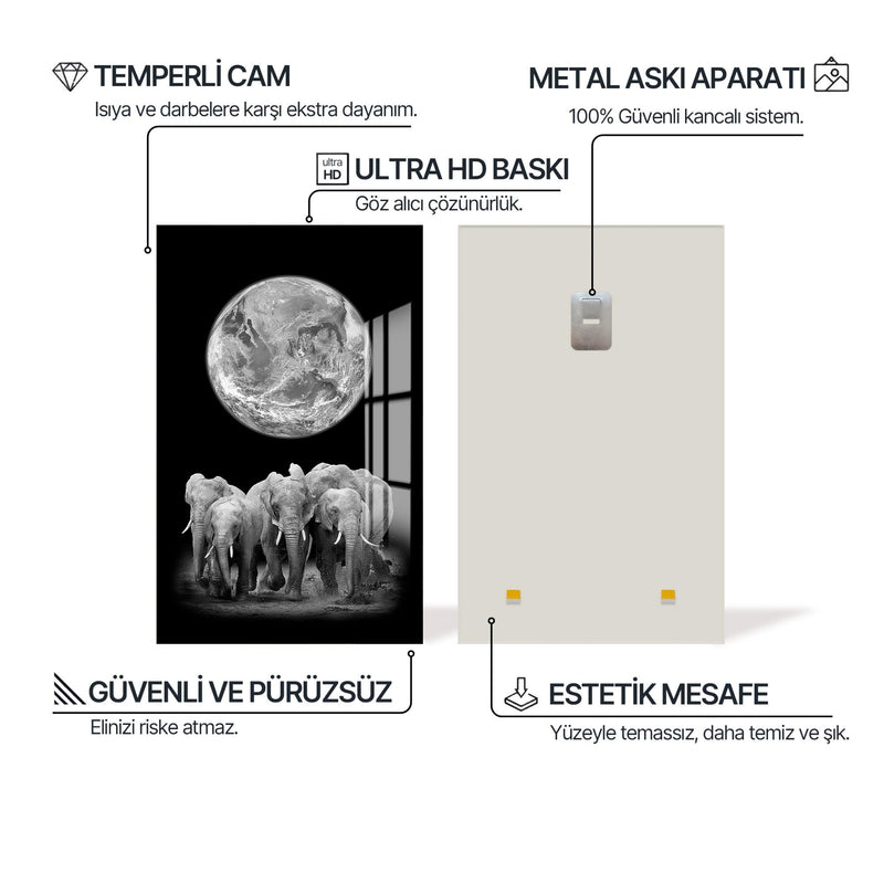 Fil Ailesi Cam Tablo – Cam Tablo