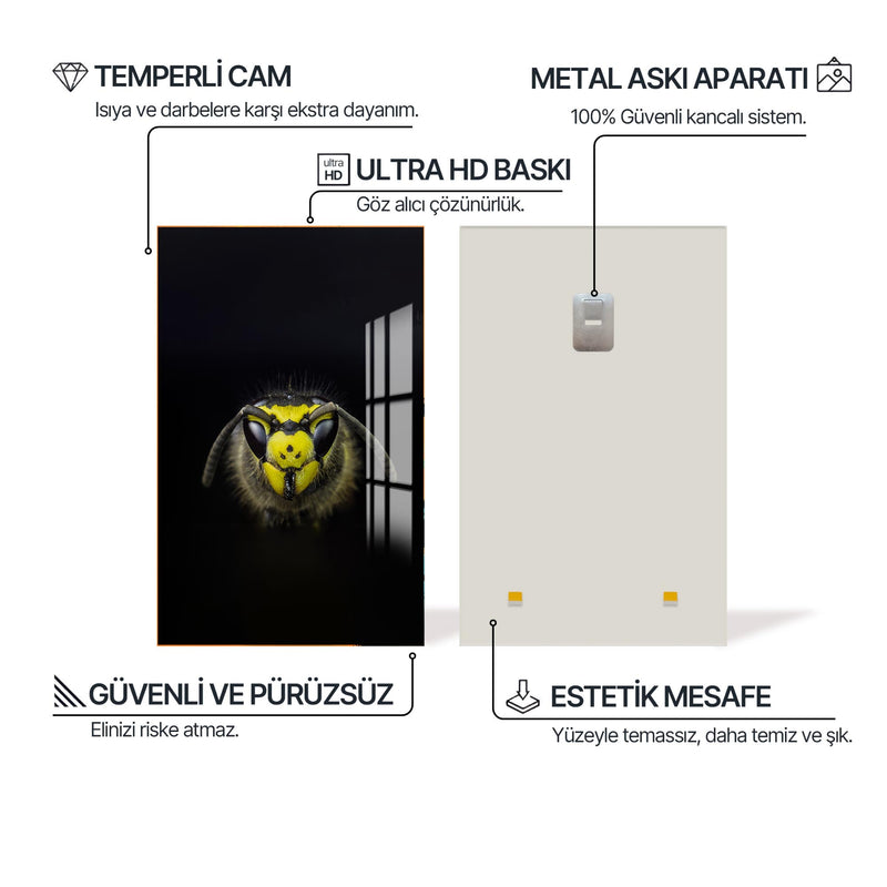 Makro Yaban Arısı Cam Tablo – Cam Tablo