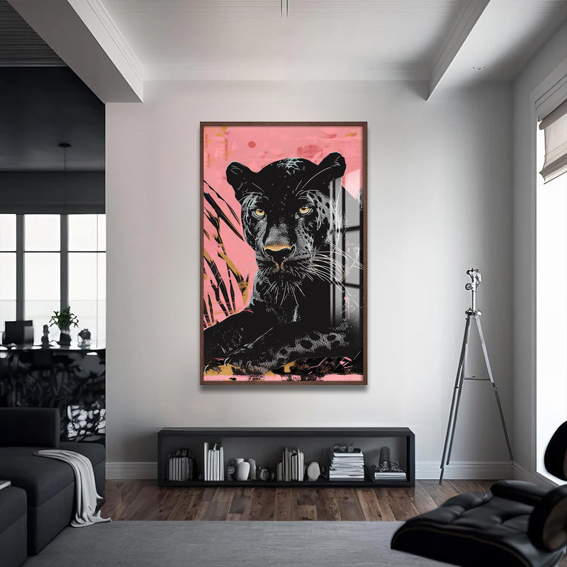 Panter Cam Tablo – Ceviz Çerçeveli Cam Tablo