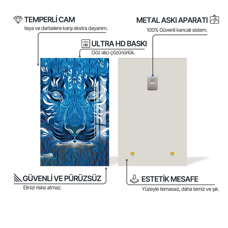 Sulu Boya Aslan Cam Tablo – Cam Tablo