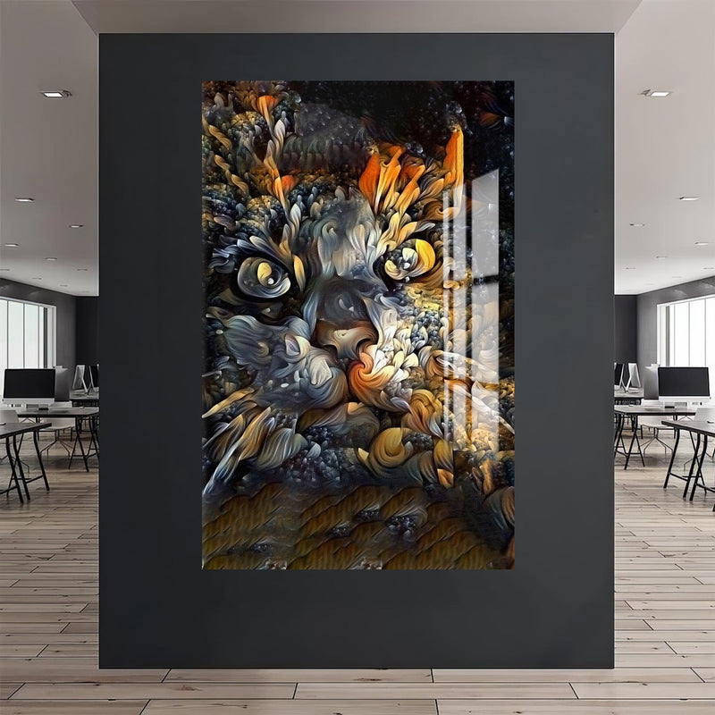 Meraklı Kedi Cam Tablo – Cam Tablo