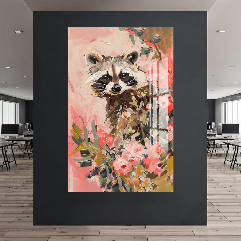 Floral Rakun Cam Tablo – Cam Tablo