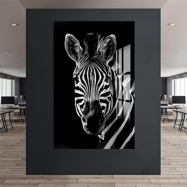 Dağ Zebrası Cam Tablo