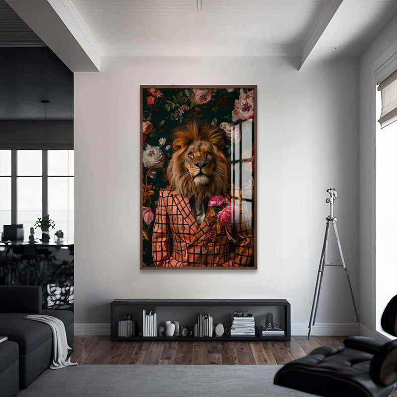 Model Aslan Cam Tablo – Ceviz Çerçeveli Cam Tablo