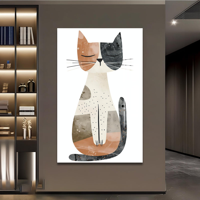 Uykucu Kedi Cam Tablo – Cam Tablo