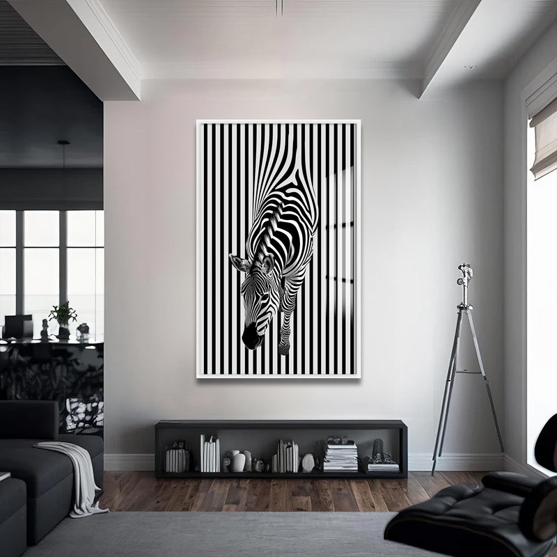 Zebra Cam Tablo – Beyaz Çerçeveli Cam Tablo