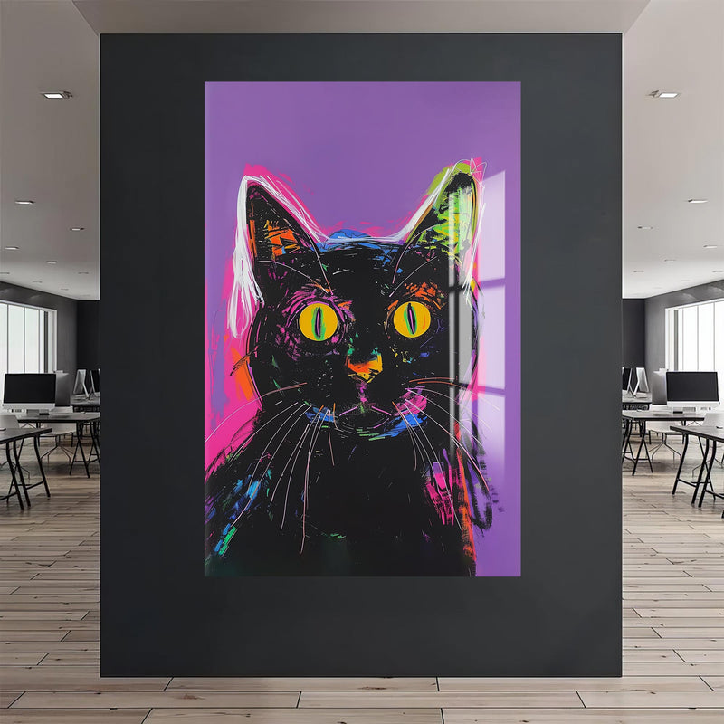 Kara Kedi Cam Tablo – Cam Tablo