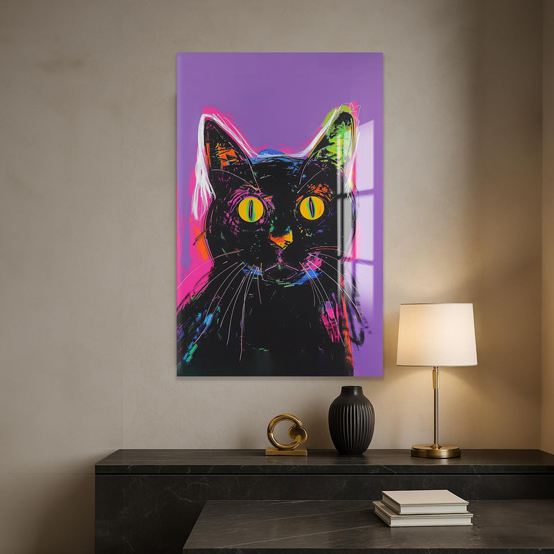 Kara Kedi Cam Tablo – Cam Tablo