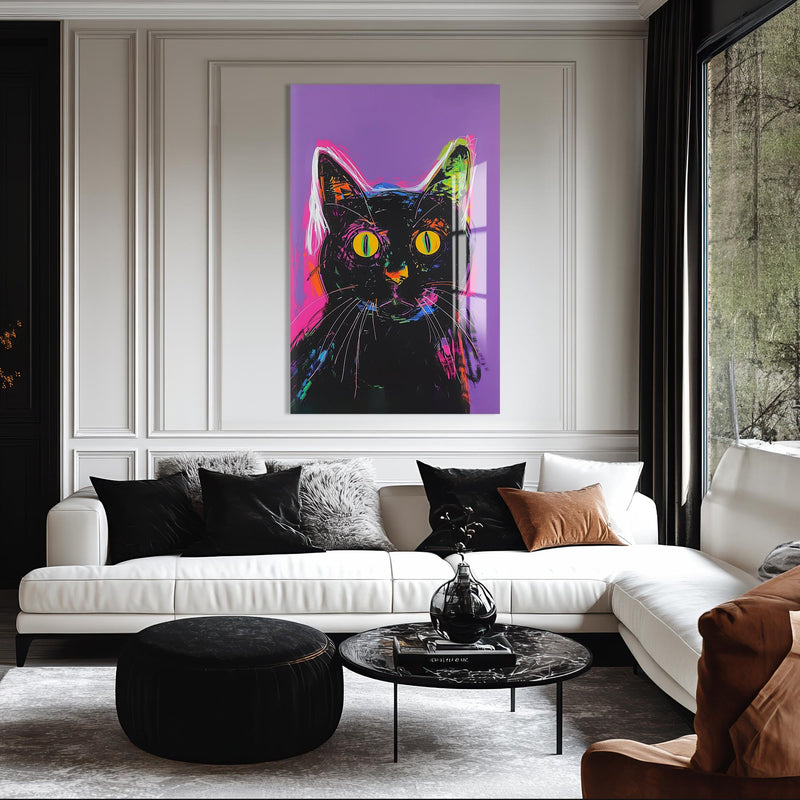 Kara Kedi Cam Tablo – Cam Tablo