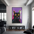 Kara Kedi Cam Tablo – Siyah Çerçeveli Cam Tablo