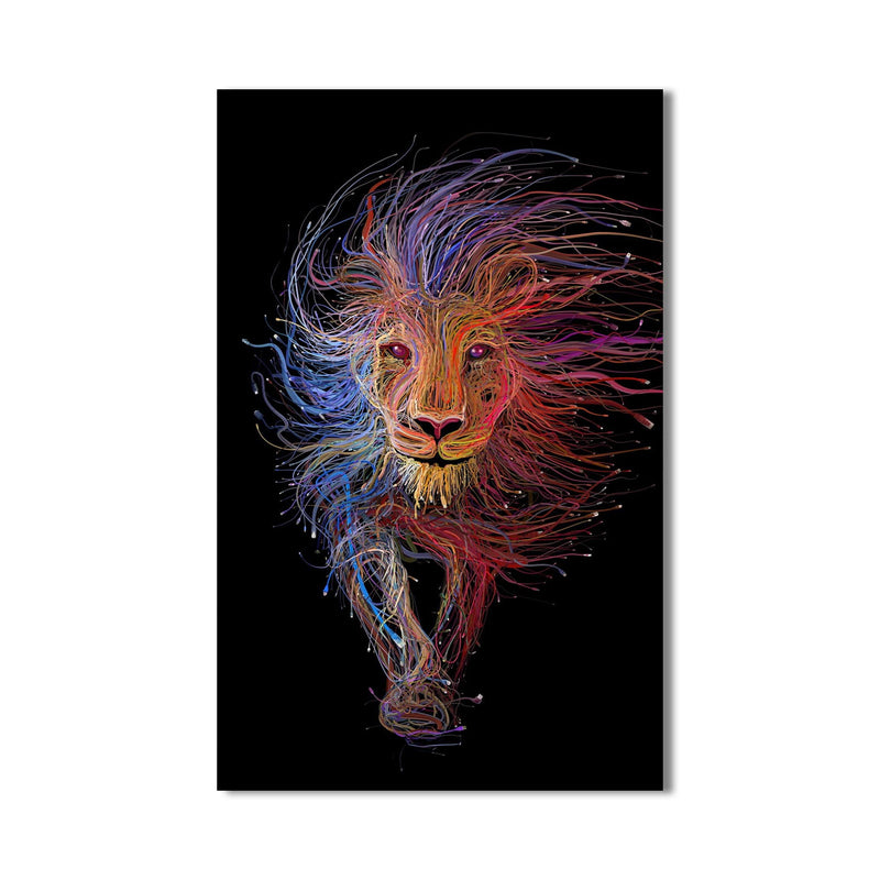 Çizgisel Aslan Cam Tablo – Cam Tablo
