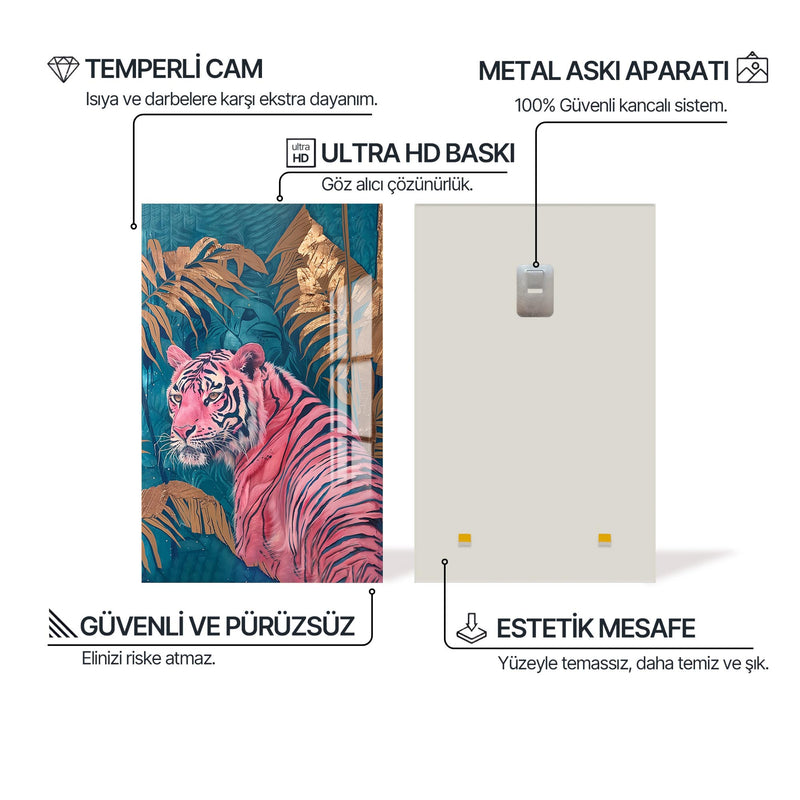 Pembe Kaplan Cam Tablo – Cam Tablo
