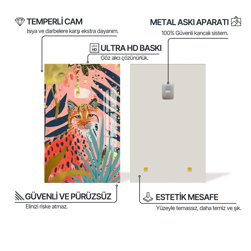 Rengarenk Leopar Cam Tablo – Cam Tablo
