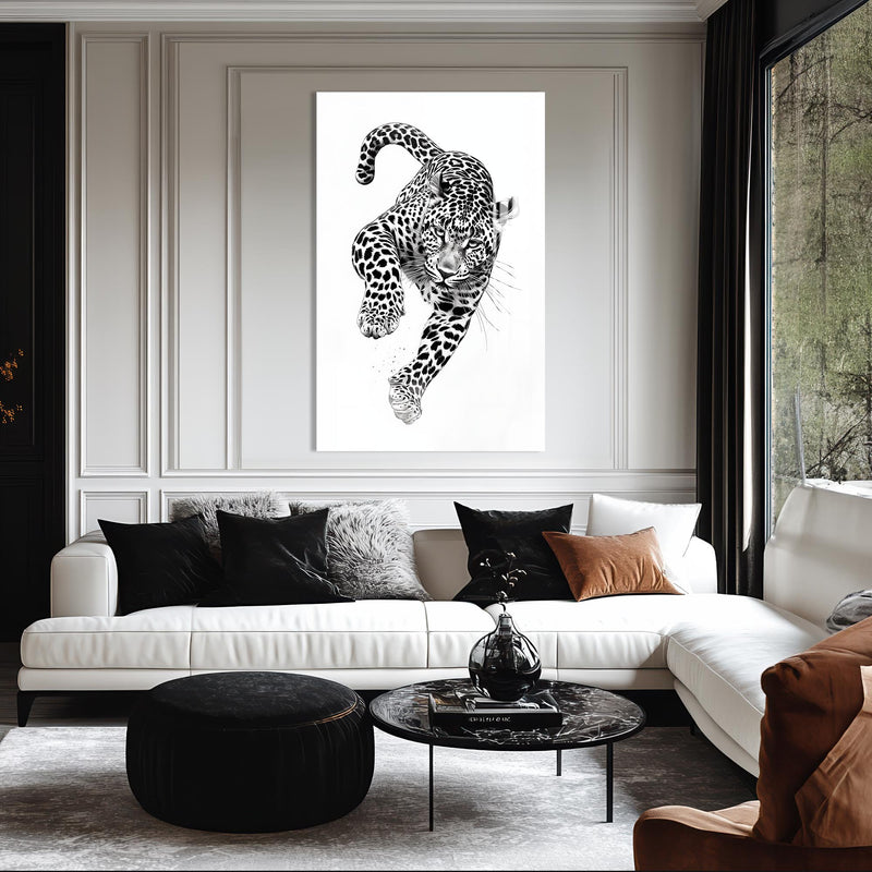 Saldıran Leopar Cam Tablo – Cam Tablo