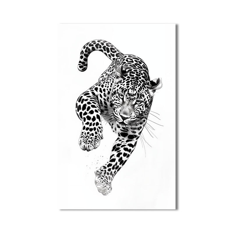 Saldıran Leopar Cam Tablo – Cam Tablo